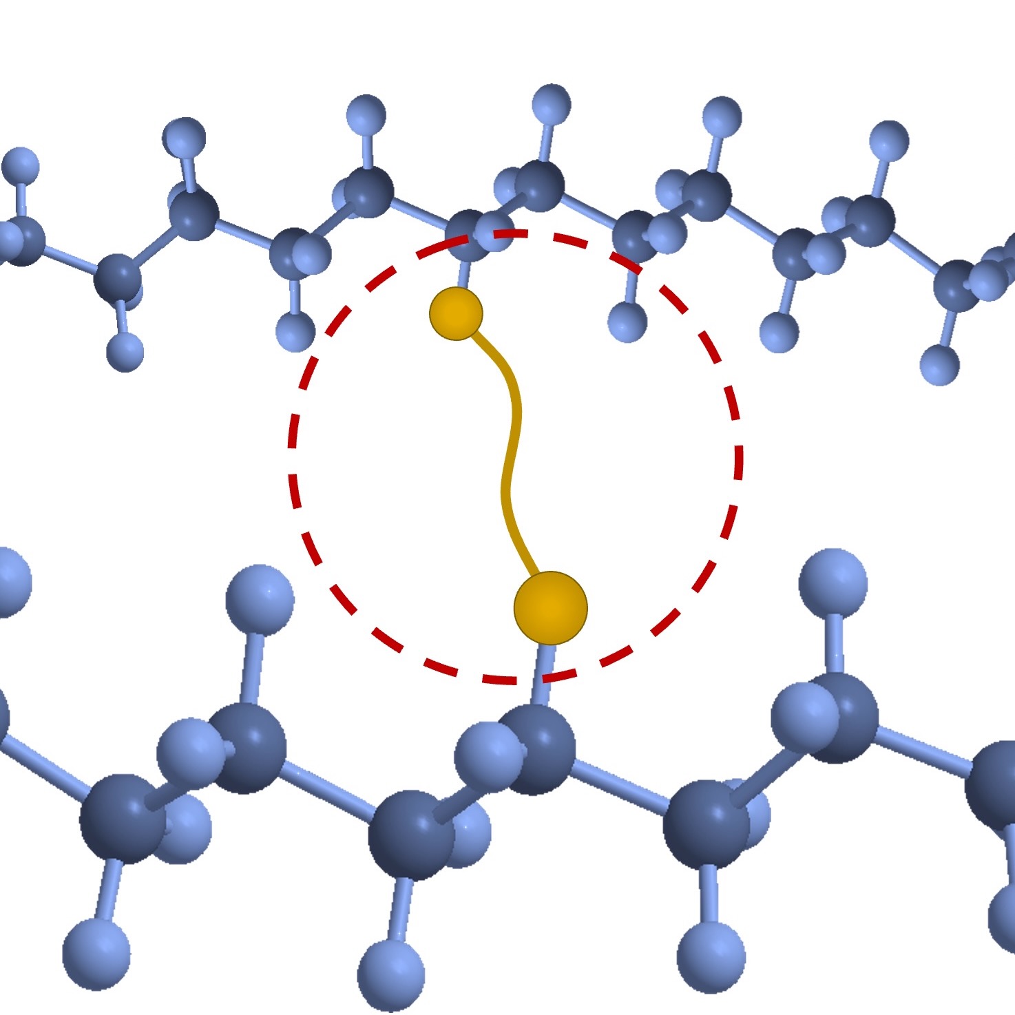 Diazirine crosslinkers form bonds across polymer chains